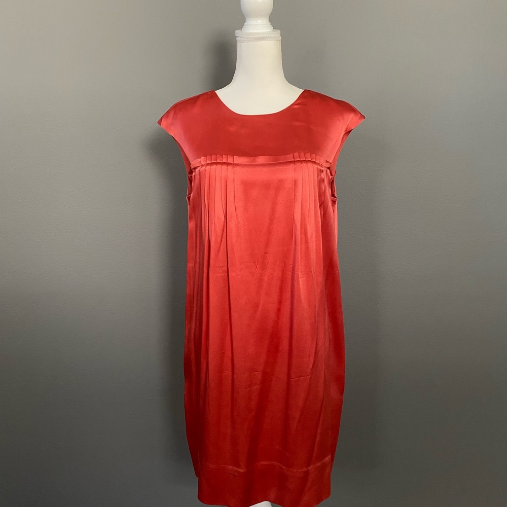 BCBG Maxazria pumpkin color silk dress